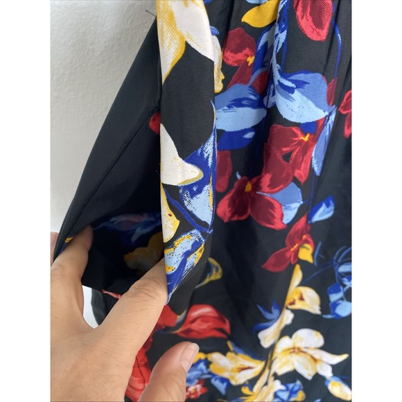 BAND OF GYPSIES Black Floral‎ Bustier Smocked Dress Sz Small - Picture 3 of 16